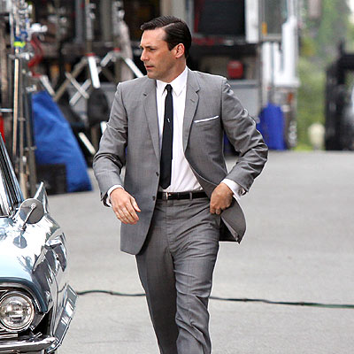 jon-hamm Jon Hamm as Don Draper on the set of the new season of Mad Men.
